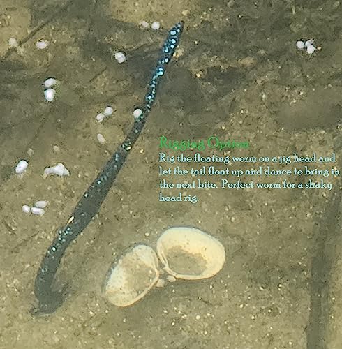 Floating Worm 10 Per Pack 6 Inch Scented Bass, Walleye and More - color: Black and Blue