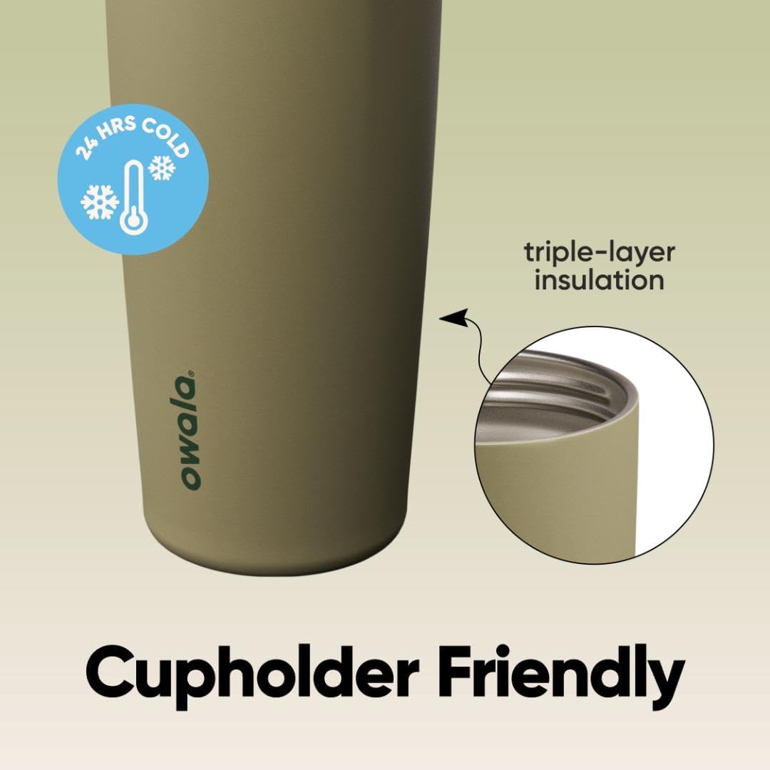 Owala FreeSip Sway Insulated Stainless Steel Water Bottle with Two-Way Spout, Built-In Straw and Bucket Handle, Made for Travel, School, and Sports, 30oz, BPA Free, Leak Proof, Off Road