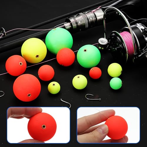 PATIKIL Fishing Bobbers Floats, Fishing Rig Float Round Slip Responsive Pompano Floats Buoy Rig Stoppers - size: 1.3 Inch