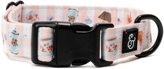 Lucy & Co. Sipping Slowly Dog Collar, Adjustable Durable Dog Collar with Cute Print, Large