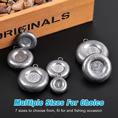 Disc Sinkers Fishing Weights, Coin Sinkers Weights Saltwater Surf Fishing Weights Catfishing Gear Tackle 8oz 6oz 5oz 4oz 3oz 2oz 1oz - style: 8oz-3pack