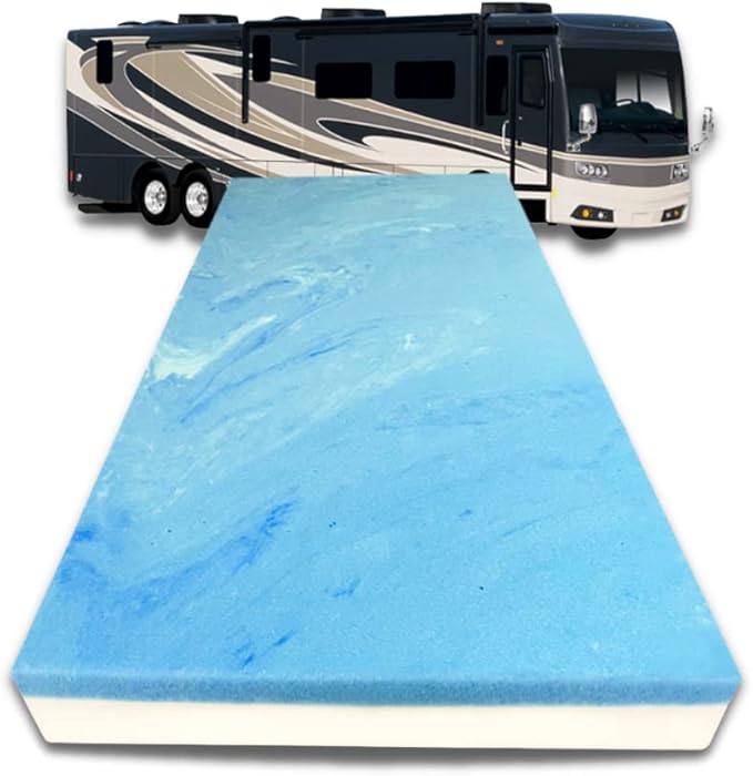 FoamRush 6-Inch Bunk (32" x 75") Mattress Gel Memory Foam RV Mattress Replacement, Medium Firm, Comfort, Pressure Relief, Made in USA, Travel Camper Trailer Truck, Cover Not Included