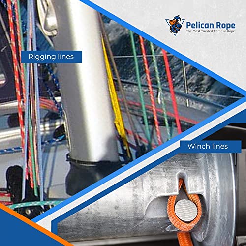 Pelican Rope High Strength Low Stretch Versatile Polyester Double Braid 100% Polyester Core and Cover The Ape Rigging Rope 5/8" x 150 ft. Blue - size: 5/8" x 150 ft.