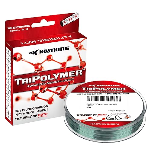 KastKing TriPolymer Advanced Monofilament Fishing Line, Low Light Refraction, Super Smooth, Highly Abrasion Resistant, Triple Cross Head Extrusion Process Fishing Line - color: MAX GREEN, size: 12LB-300Yds