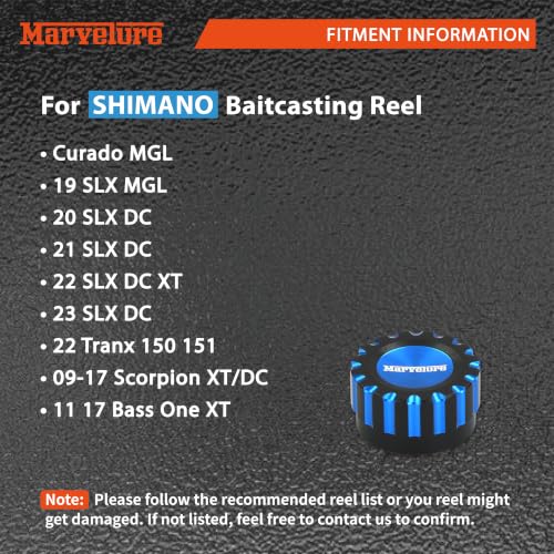 Tension Mechanical Brake Knob, Zero Adjuster Cap, Compatible for Shimano Curado MGL, SLX DC, SLX DC XT Baitcasting Reels - color: Blue Black