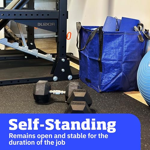 DURASACK Heavy Duty Storage Tote Bag 22-Gallon, Blue, Pack of 4 | Rugged Woven Polypropylene Moving Bag, Reusable Self-Standing Design, Holds up to 500 Pounds - color: Blue, size: Pack of 4