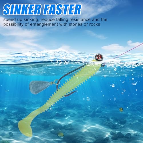 Fishing Weights Sinkers,15/30pcs Bass Casting Weights Bell Sinkers Fishing Weights Drop Shot Catfish Sinkers with Brass Swivel for Saltwater Freshwater - size: 3/8oz-15pcs