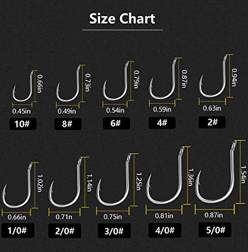 Dyxssm 150pcs/lot Circle Fishing Hooks Extra Strength Octopus Barb Fishing Hook with Offset Ponit - size: 6# (150pcs)