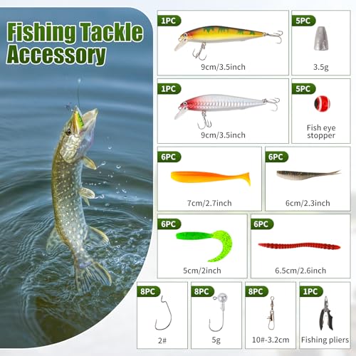 Fishing Rod Reel Combo - 2PCS 6.89ft Telescopic Fishing Poles 2PCS Spinning Reels Lures Set Fishing Pliers with Carrier Bag for Travel Saltwater Freshwater Gift Portable Fishing Pole Kit - color: Black 2