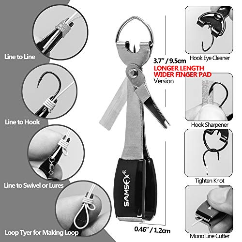 SAMSFX Fly Fishing Knot Tying Tool with Break Away Badge Holder for Fly Fishing Tippet Spool Holding Neck Lanyard - color: Breakaway Lanyard & Silver Knot Tool