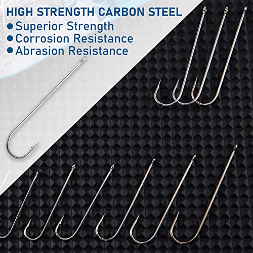 Dr.Fish 100 Pack Aberdeen Hooks Freshwater Fishing Hooks, Extra Long Shank Light Wire, Crappie/Bass/Bream/Bluegill/Panfish Fishing - size: #12-100 Pack