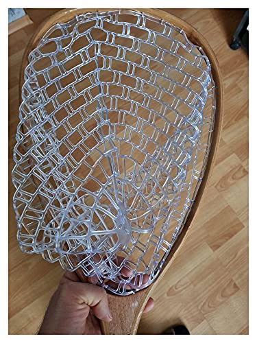 Fish Net Fly Fishing Landing Net Wooden Handle Rubber/Nylon Landing Handle Trout Mesh Fish Catch Release Scoop Fishing Tool Dip Net (Color : Nylon) - color: Nylon