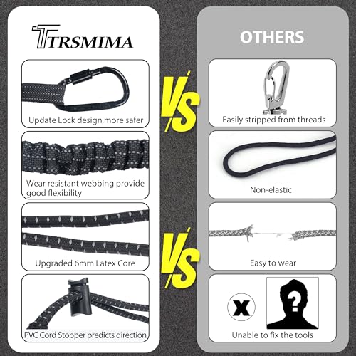 TRSMIMA Safety Tether Lanyard Tool - Fall Protection Retractable Lanyard with Single Aluminum Screw Lock Carabiner Metal Buckle Adjustable Loop End Maximum Weight Limit 17.6lb - size: 1-pack