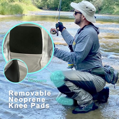 8 Fans Mens Womens Waist Waders,3-Ply Durable Breathable Waterproof Stockingfoot Insulated Wading Pants for Fishing Kayaking - size: Medium