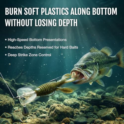 Headbanger BottomRocker Deep Diving Jig Head- Texas Rig Bass Lure - color: Transparent, size: #4/0