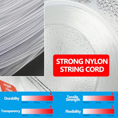 Nylon Fishing Line, 0.45mm 985ft,Strong Clear Invisible Hanging Wire for Crafts Beading, Decorative Pictures, Stringing Lights - size: 0.3mm-.012inch-1640ft