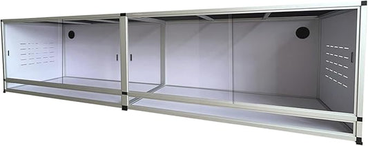 PVC Reptile Enclosure 88x20x20inch Large Reptile TerrariumTempered Glass Doors Habitat 152 Gallon for Bearded Dragon Gecko Lizard Snake, Wide Breeding Lounge Vivarium Area with Sliding Doors Lock