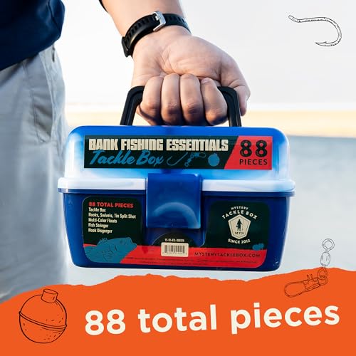 Catch Co Mystery Tackle Box Bank Fishing Essentials - 88 Pieces - Small Tackle Box - color: Green