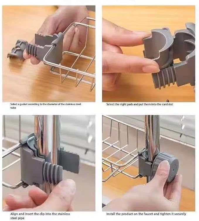 Sponge Holder Over Faucet Kitchen Sink, Stainless Steel Detachable Hanging Faucet Drain Rack Organizer for Kitchen Bathroom，Sink Caddy Sponge Holder