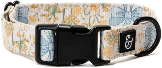 Lucy & Co. Sunshine and Daffodils Dog Collar, Adjustable Durable Dog Collar with Cute Print, Large