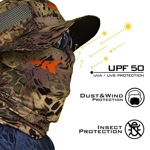 KastKing Sol Armis Neck Gaiter - UPF 50 Face Mask - UV Sun Protection Mask for Men & Women, Fishing, Hiking - color: F: Multi-purpose (Size: 19"x9.5"), size: One Size