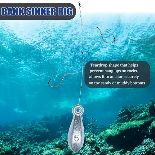 Fishing Weights Sinkers Bank Sinkers Bullet Weights for Surf Fishing Pier Bank Fishing Saltwater Fishing Gear 1oz to 8oz - size: 2 Ounce-8pcs