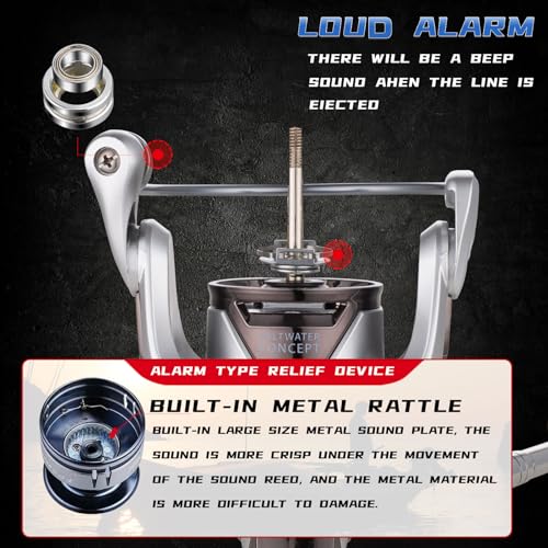 Saltwater Spinning Reel,13+1BB Ultra Smooth Saltwater Fishing Reels,Powerful Carbon Drag,CNC Aluminum Spool & Handle - color: silver&blue, size: 5000