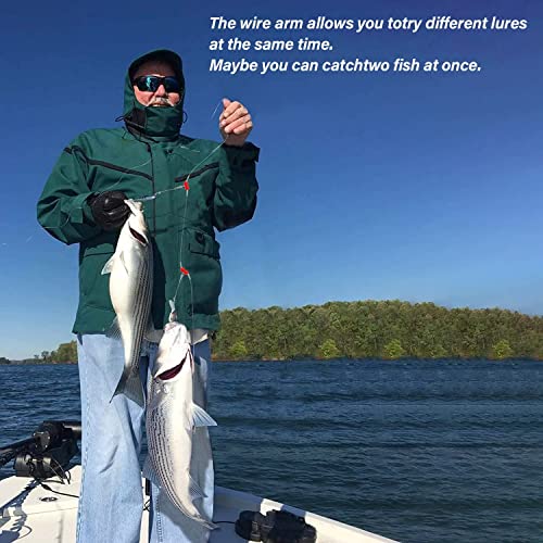 YOTO Fishing Leaders,Saltwater Tackle Rig with Swivels Snap, High-Strength Fishing Wire Gear Equipment for Lures Bait Or Hooks,1Arm and 2Arm - color: White Nylon Leaders, style: 1arm，6pack