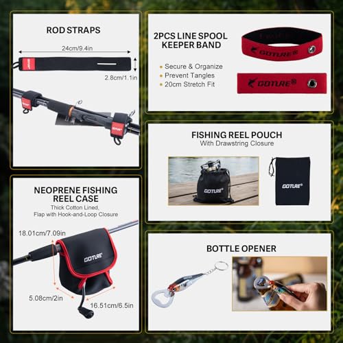 Goture Dual-Length Telescopic Fishing Poles & Reel Combo - size: 7-8FT