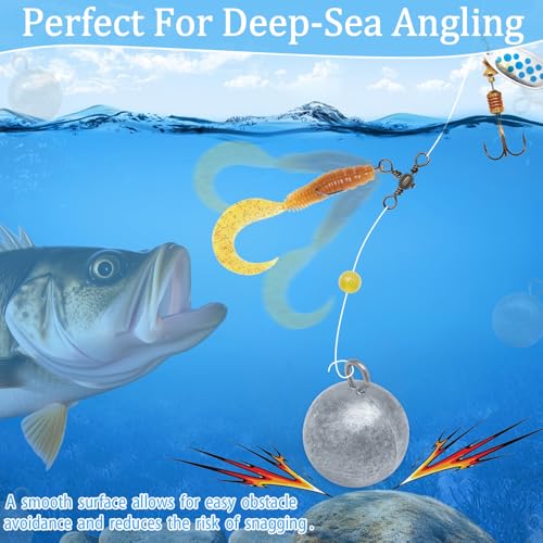 Round Fishing Sinkers 10/5pcs Cannonball Lead Weights | Assorted Sizes Egg Sinkers Saltwater Freshwater 1oz to 4oz - size: 3oz-5pcs