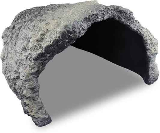Reptile Rock Cave Habitat Hide – Premium Non-Toxic Decorative Resin for Aquariums & Terrariums. Ideal for Amphibians, Lizards, Snakes, Bearded Dragons, Geckos, Scorpions, Frogs, Spiders...Large Size
