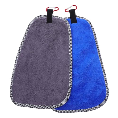 Fishing Towels for Camping and Fitness, 2pcs Sweatproof Microfiber Rod Cleaning and Hand Drying Towels with Clip, Quick-Dry Outdoor Workout Rag for Anglers and Boating