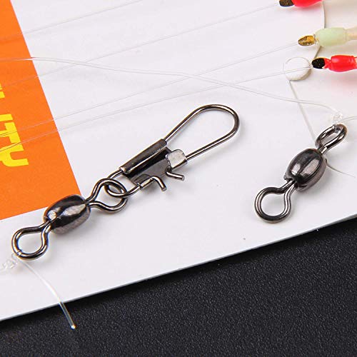 Fishing Bait Rigs Saltwater, 10Packs Surf Fishing Rigs with Fish Skin Feather Fishing Hooks Swivels Glow Beads Rigs Sea Bass Rigs Fishing Bait Lures - color: AFA, size: 8#