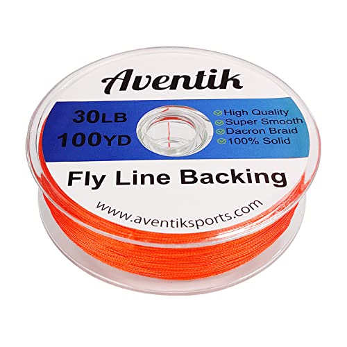 Aventik Dacron Braided Fly Line Backing 100Y/200Y 20LB/30LB - color: Orange, size: 20LB,100YARD