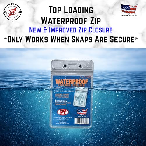 10 Pack, Waterproof, License, Card Holder, Zipped Opening, Made in USA