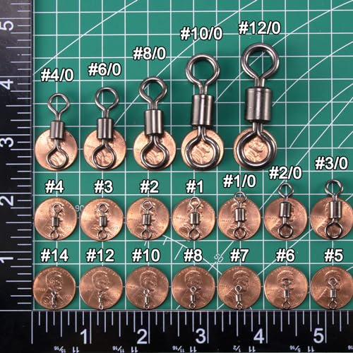 Dr.Fish Barrel Fishing Swivels, Available from #12-#12/0, Stainless Swivels Fishing Tackle Saltwater, Freshwater, Leader/Line/Lure Connector - size: ‎#10, #7, #4, #1, 200 with Box