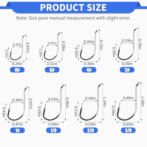 Octopus Fishing Hooks-120pcs Sport Circle Hooks Octopus Beak Offset Fishing Hooks Black High Carbon Steel Fishing Jig Hooks Barbed Fishhook for Saltwater Bass Trout Size8#-9/0 - size: 150pcs-1#