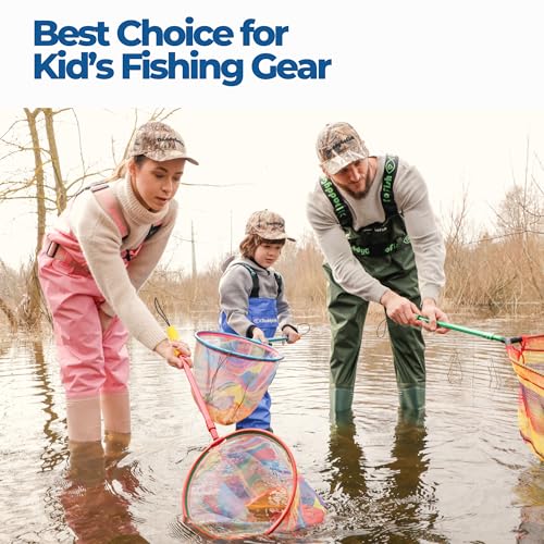 DaddyGoFish Kids Fishing Net - Extendable Telescopic Landing Net for Boy Girl Children Catching Small Fish Crab Shrimp Minnow Dragonfly Beach Pier Lake River Ocean - color: Style 2 (2 Pack, Blue + Blue)
