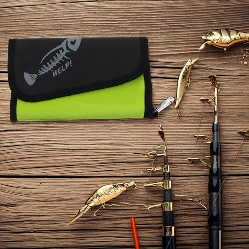 COHEALI Fishing Tackle Storage Bag Soft Bait Organizer with Waterproof Large Capacity Detachable Pouch for Freshwater and Saltwater Fishing Gear Accessories, Fluorescent Green