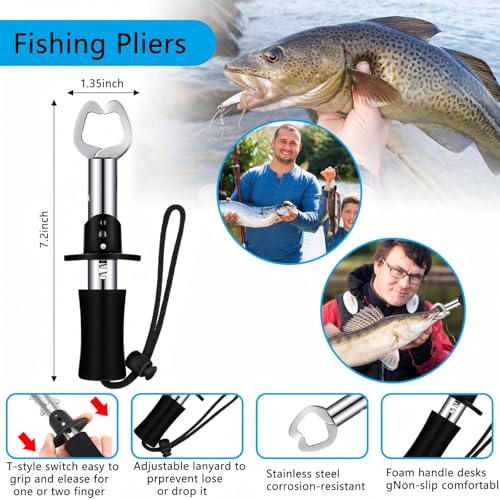 Sosation 134 Pcs Fishing Tool Fishing Tackle Box Kit and Equipment for Adults Beginner Gift, Hook Remover, Pliers Kit, Backpack Tackle Container Lures, Lip Gripper, Weigh Scale - color: Python Pattern