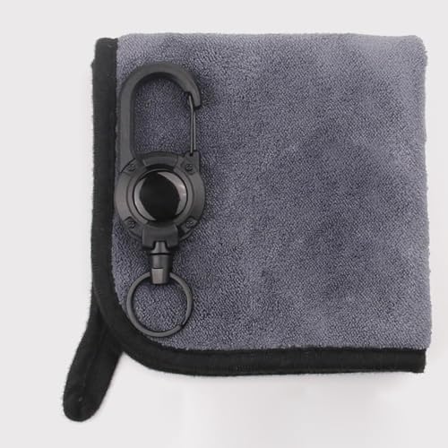 Retractable Clip Fishing Towel with Double Side Microfibers Portables Buckles Towel for Quick Drying and Gear