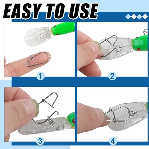 Crankbait Snaps Fishing Snap Clips,150pcs Duolock Fishing Snaps Quick Change Fishing Power Clips Fast Snaps Speed Clips for Fishing Lures Freshwater Saltwater Lure Snap Connector Tackle - size: 3#-150pcs