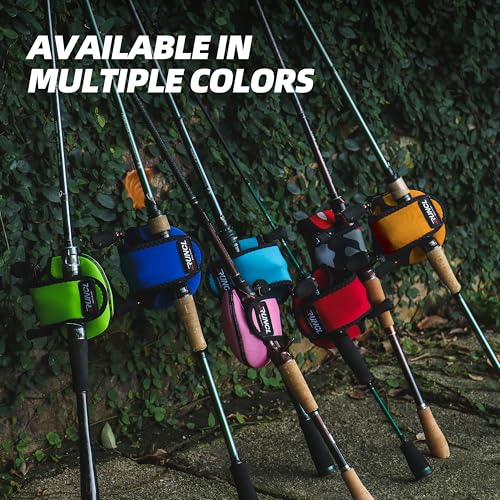 RUNCL Baitcasting Reel Bag – Protective Storage Pouch for Baitcasting Reels & Spinning Reels, Lightweight & Durable, Ideal for Freshwater & Saltwater Fishing Trips (Blue & Black) - color: B-Blue & Black