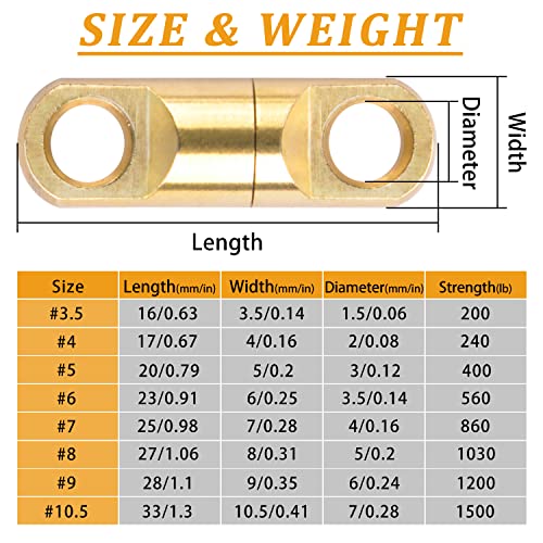 OROOTL Heavy Duty Barrel Swivels Saltwater Fishing Swivels Wind On Swivels for Big Game Fishing High Strength Stainless Steel Swivel Connector Tackle for Freshwater Fishing - size: 10.5mm_1500lb-10pcs