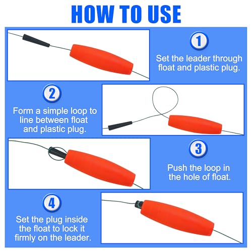 SILANON Peg Floats Fishing Bobbers,Foam Cigar Fishing Floats Bobbers Catfish Floats Slip Fishing Cork Bobbers with Pipe Plug for Catfish Santee Rig Freshwater Saltwater Fishing - size: 2.5 inch, style: Red-30pcs