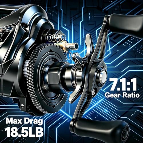 DC Baitcasting Combo, Smart Digital Brake Reel, 4-Section Carbon Rod, Tackle Bag, Line & Lures, Complete Travel Kit for Bass Freshwater - color: DC Baitcasting Combo-6FT- Left Handed