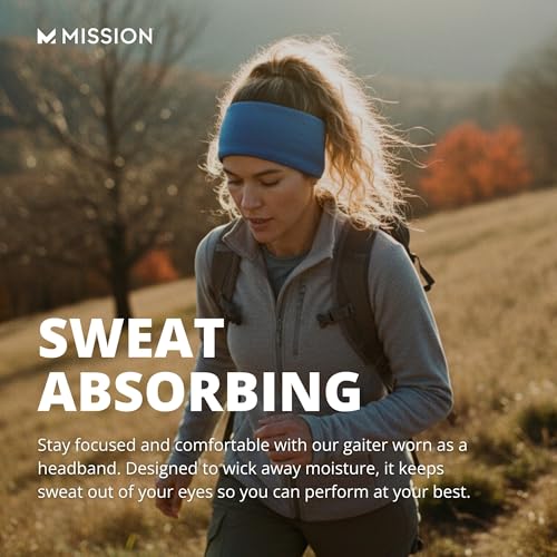 MISSION Multi-Use Neck Gaiter Face Mask for Ski & Outdoors, UPF 50, Breathable Lightweight Fabric - color: Safety Yellow