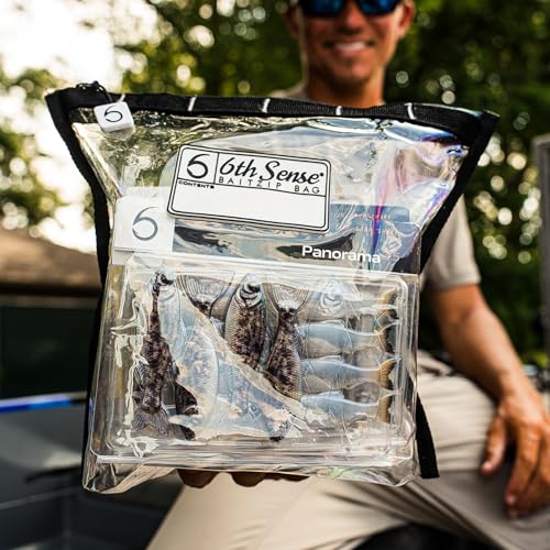 6th Sense BaitZip Pro Bags – Durable Clear Tackle Organizers with Gusseted Bottom & YKK Zippers (Sea Foam, 15"x13") - color: Sea Foam, size: 15"x13"
