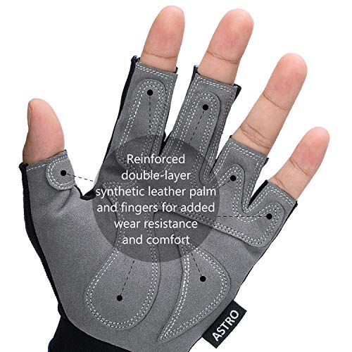 BASSDASH Astro Fishing Gloves Men’s Women’s Fingerless Gloves for Game Fishing Kayaking Paddling Sailing MTB - color: Navy Blue, size: Large