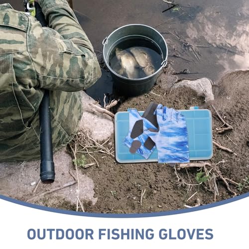 Beavorty Fishing Gloves UV Protection Non-Slip Breathable Outdoor Gloves with Cooling Fabric, Fingerless Design for Men and Women, Suitable for Fishing and Outdoor Sports
